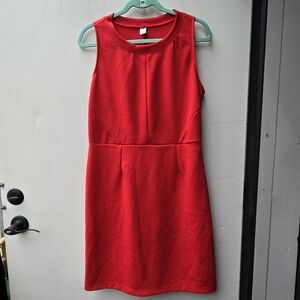 Old Navy Red Sleeveless Fitted Dress